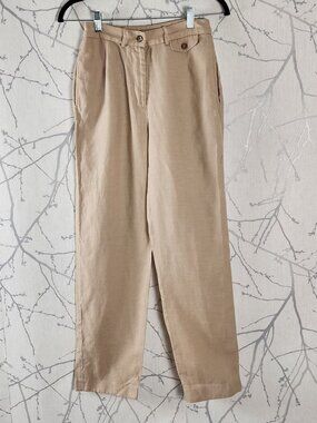 Episode on Excursion Beige 55% Linen High Rise Trousers